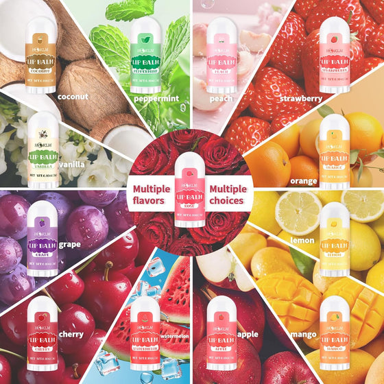 Mini Lip Balm 25 Pack, Natural Lip Balms with Vitamin E and Coconut Oil. Moisturizes for Dry Lips, Perfect for Christmas Gifts, Party Favors, Gift Bags and Small Gifts-13 Flavors - hover image