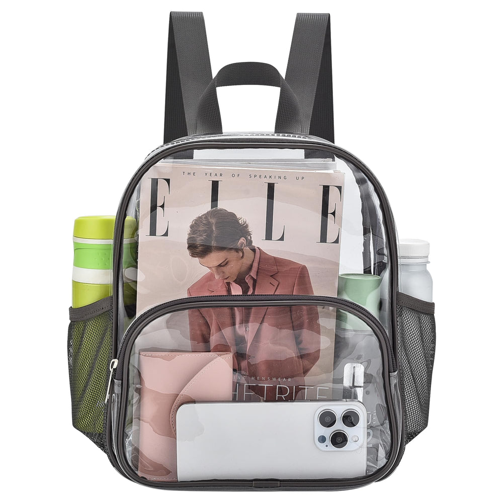 Busiuw Clear Backpack for Stadium Events Stadium Approved Clear Backpack 12x12x6 with Front Pocket for Concert Sport Fashion Women Backpack Events Work Travel
