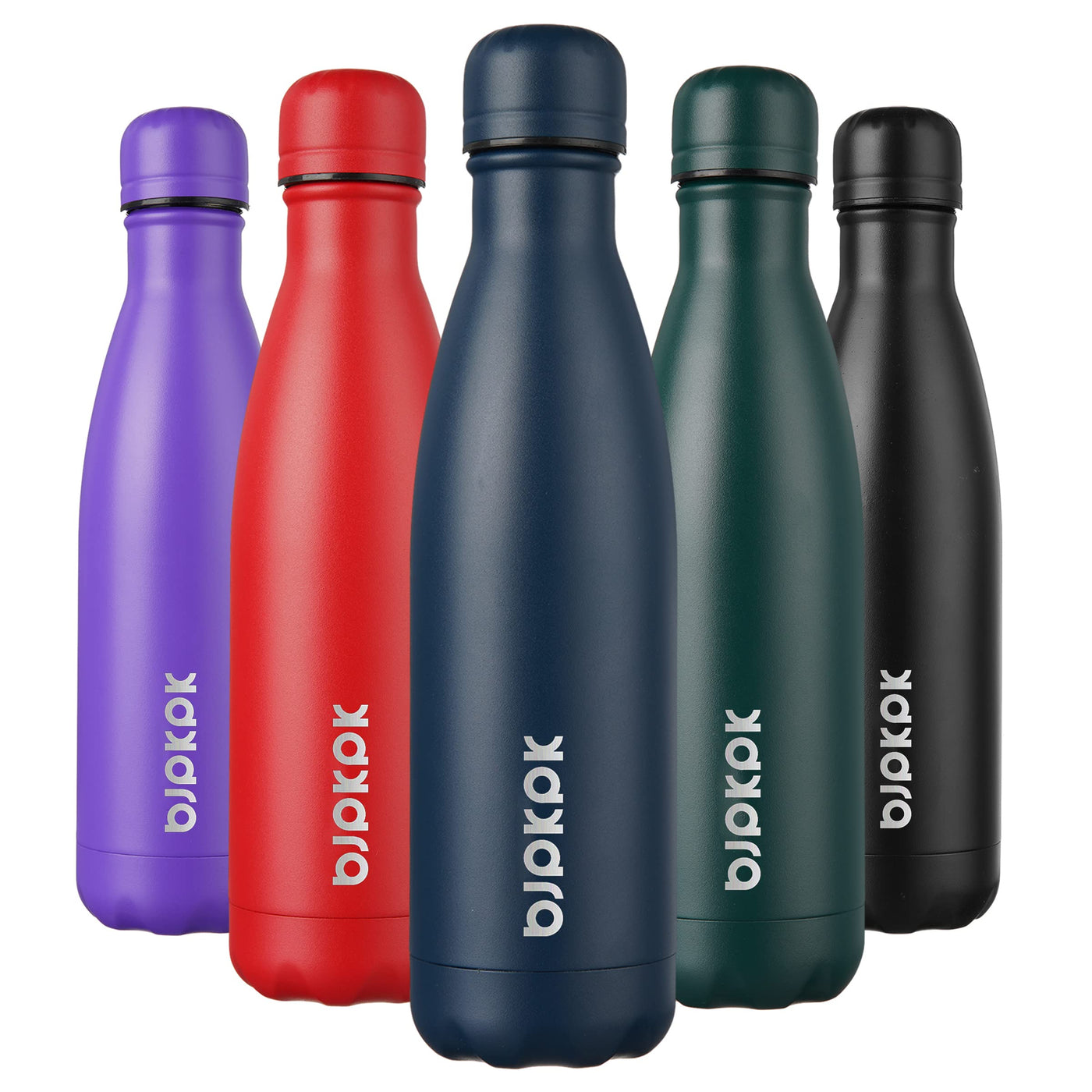 BJPKPK 17oz Insulated Water Bottles Stainless Steel Sports Water Bottles Keep Cold and Hot for Travel Dishwasher Safe,Olive Green