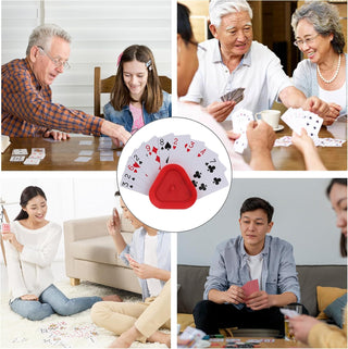 Playing Card Games Holder,6 Pack Triangle Shaped Hands-Free Playing Card Holder for Kids,Adults,Seniors,Poker Parties,Family Card Game Nights&Classroom Activities,6 Colors