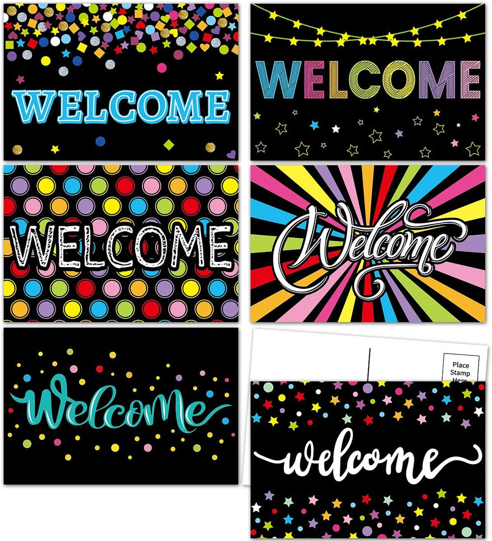 ceiba tree Chalkboard Welcome Postcards Colorful Welcome to Our Class Cards Back to School for Kids