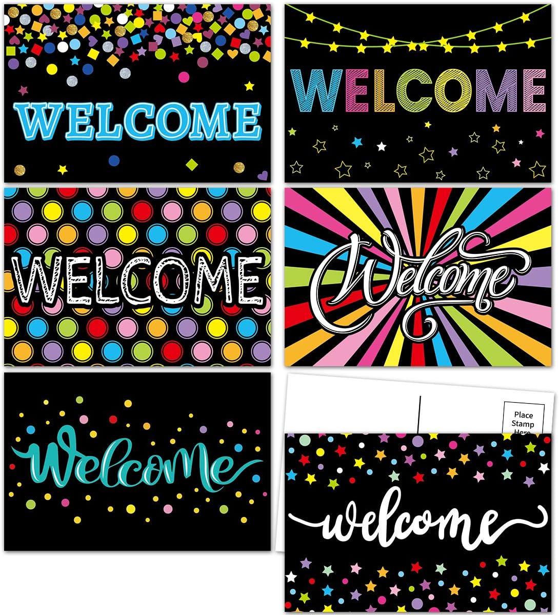 ceiba tree Chalkboard Welcome Postcards Colorful Welcome to Our Class Cards Back to School for Kids
