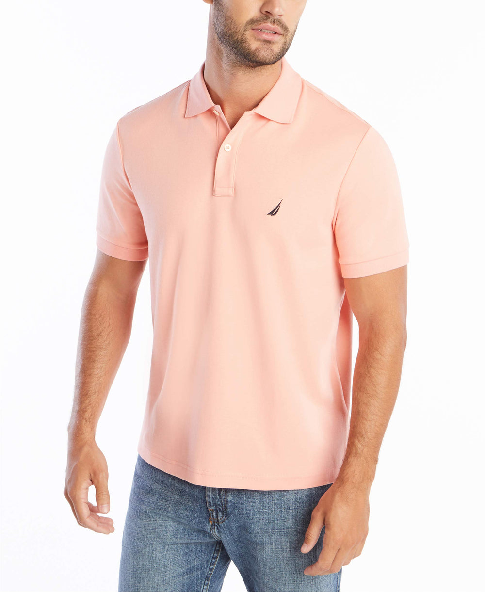 Nautica Men's Classic Fit Short Sleeve Dual Tipped Collar Polo Shirt