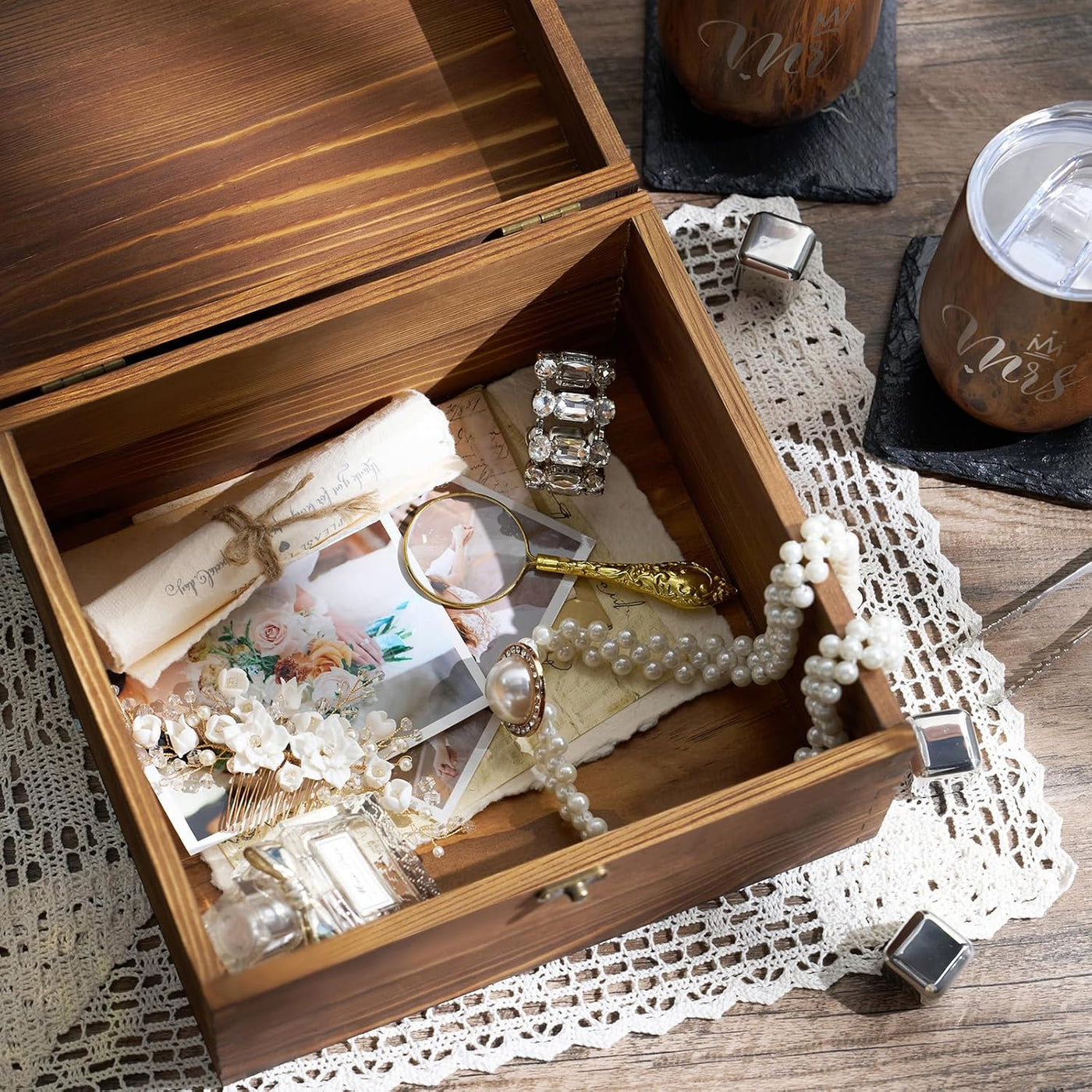 Wine Lovers Gifts for Women, Birthday Gifts for Mom Sister Friend Coworker Girlfriend Inspirational Gift Set, Wine Gift Box Set with Tumblers, Ice Cubes