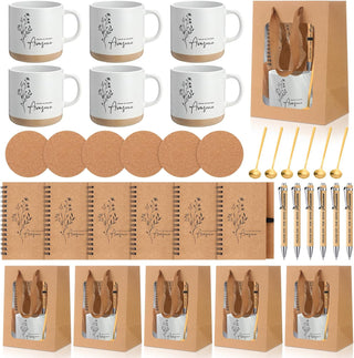 Vesici Thank You Gifts Set Employee Appreciation Gifts Coffee Mug with Spoon Inspirational Journal Notebook Ballpoint Pen Present Set for Team Coworker Staff Teacher Nurse CNA Week(36 Pcs)