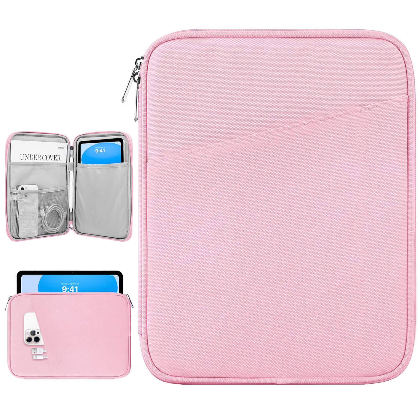 Dadanism 9-11" Tablet Sleeve Bag Carrying Case for iPad (A16) 11th Gen 11", iPad 10th Gen 10.9" Air 5/4, iPad Air M4/Pro 11", iPad 9/8/7th, Galaxy Tab A11+ Plus 11", Remarkable 2 10.3", Black