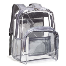 Vorspack Clear Backpack Heavy Duty PVC Transparent Backpack with Reinforced Strap Stitches & Large Capacity for College Workplace Security - Black