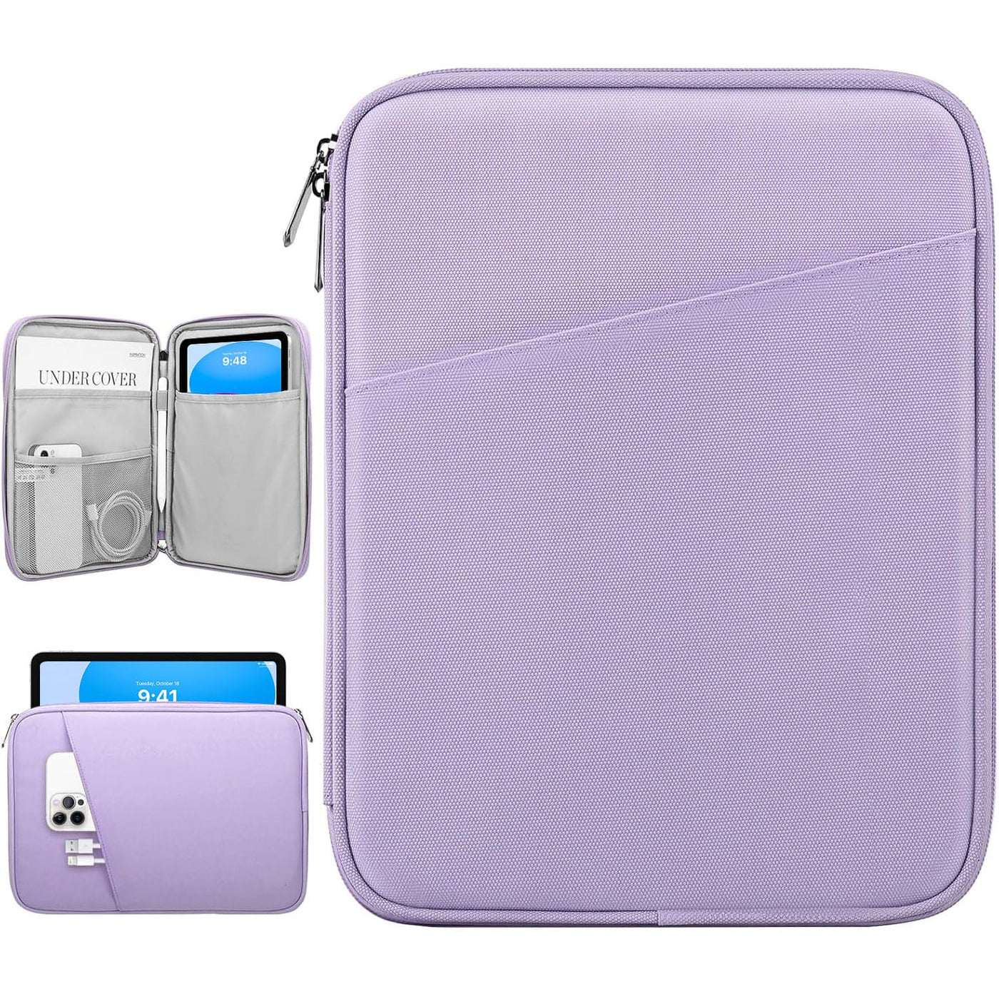 Dadanism 9-11" Tablet Sleeve Bag Carrying Case for iPad (A16) 11th Gen 11", iPad 10th Gen 10.9" Air 5/4, iPad Air M4/Pro 11", iPad 9/8/7th, Galaxy Tab A11+ Plus 11", Remarkable 2 10.3", Black