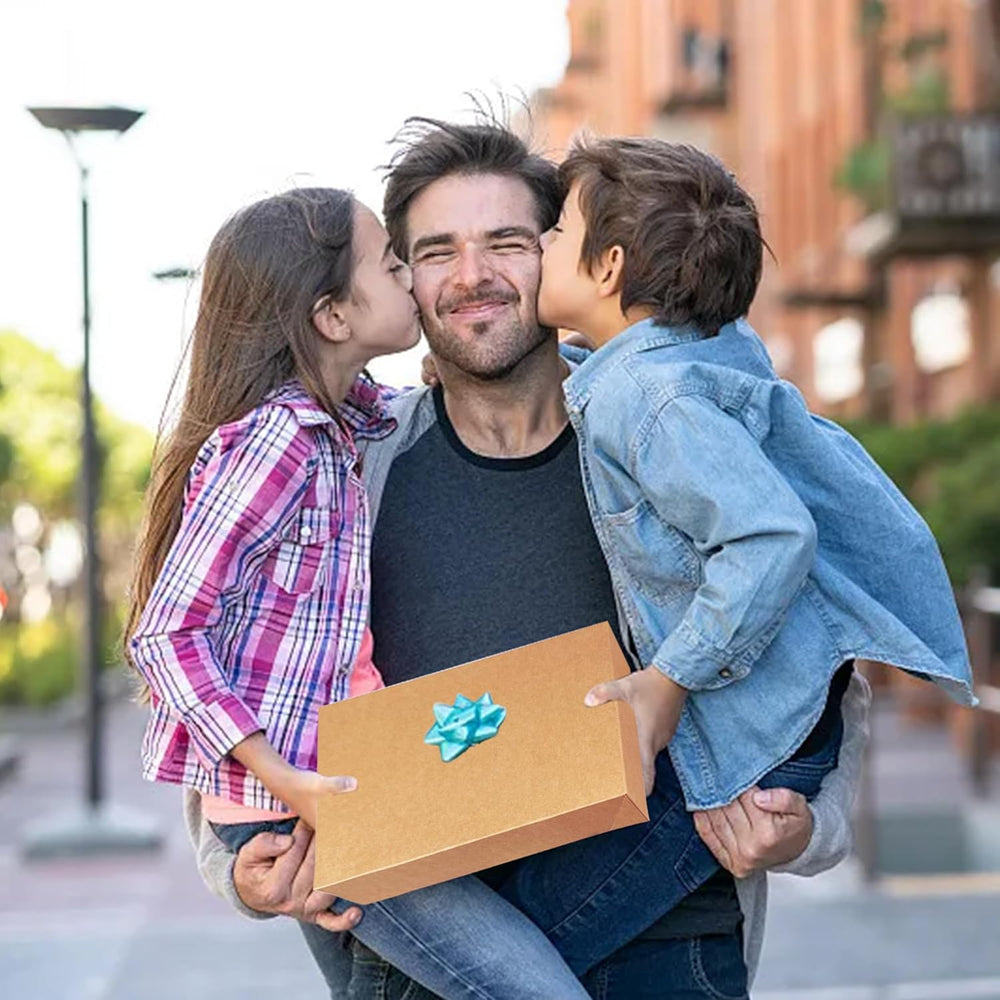 MUMULULU 8 PCS Kraft Paper Gift Boxes with Lids Sizes 11'' x 7.48'' Brown Boxes for Birthdays Graduations Christmas Weddings Baby Showers