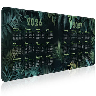 2026-2027 Two-Year Calendar Desk Pad, Large Waterproof Mouse Pad with Stitched Edges Non-Slip Rubber Base, Multi-Functional Desk Mat for Office Home Gaming Business