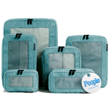 Aerotrunk Compression Packing Cubes for Travel - Luggage Organizer Bags - Double Zipper Packing Cubes for Suitcases (6-Pack, Beige)