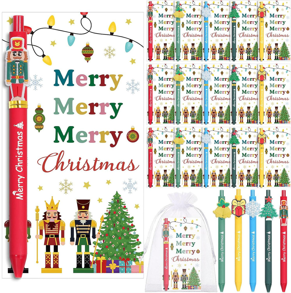 Marspark 30 Set Welcome Back to School Gifts Bulk Ballpoint Pens and Greeting Cards Set with Bags Twist Ties Composition First Day of School Gifts for Teacher Student Classroom Party Favors Supplies