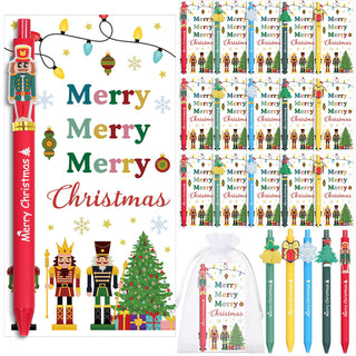 Marspark 30 Set Welcome Back to School Gifts Bulk Ballpoint Pens and Greeting Cards Set with Bags Twist Ties Composition First Day of School Gifts for Teacher Student Classroom Party Favors Supplies