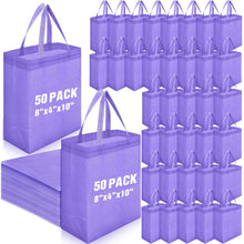 Windyun 50 Pcs Reusable Tote Bag Bulk 8 x 4 x 10 Inch Non Woven Shopping Bag with Handle Reusable Portable Grocery Gift Tote (Black)