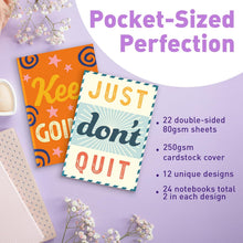 S&O Motivational Mini Notebooks Bulk Set w/ Unique Messages, 24 Inspirational journals for Kids -small pads, Tiny Journals for Children Set, Mini Decor Diaries Pack - 44 pages, 3.5” x 5”