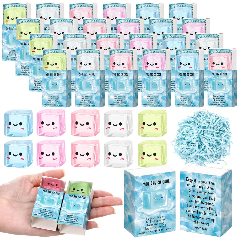 Wettarn 75 Sets Appreciation Gifts Cute Stress Balls with Support Boxes Bulk Party Favors for Employee Coworker Team Group Stuffers Office Prizes Positive Desk Decor