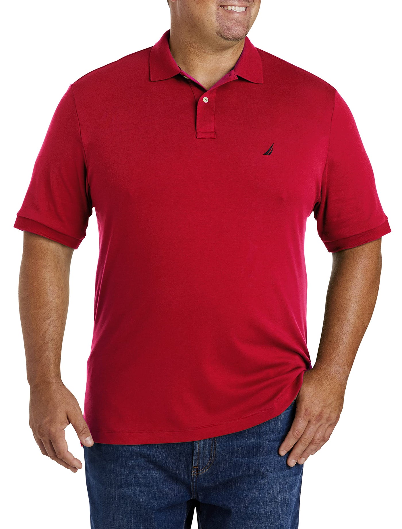 Nautica Men's Classic Fit Short Sleeve Dual Tipped Collar Polo Shirt