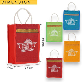 LOVENSPIRE Printed Jute Burlap Tote Gift Bags – Ideal for Wedding, Housewarming Favors, & Traditional Indian Return Gifts