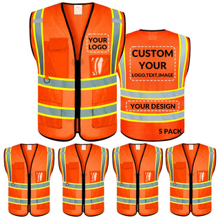 BeautyWill Custom Safety Vest Logo Class 2 High Visibility Reflevtive Vest Outdoor Protective Workwear