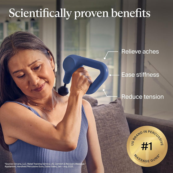 TheraGun Therabody Relief Handheld Percussion Massage Gun - Easy-to-Use, Comfortable & Light Personal Massager for Every Day Pain Relief Massage Therapy in Neck, Back, Leg, Shoulder and Body (Navy) - hover image