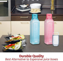 MILTON Sports Water Bottle Square Juice Box 4 Set 17 oz. Great for Juices Milk Smoothies Plastic Wide-Mouth Reusable Leak Proof Drink Bottle/Carton for School Bags Lunch Boxes Gym Flip Lid -BPA Free