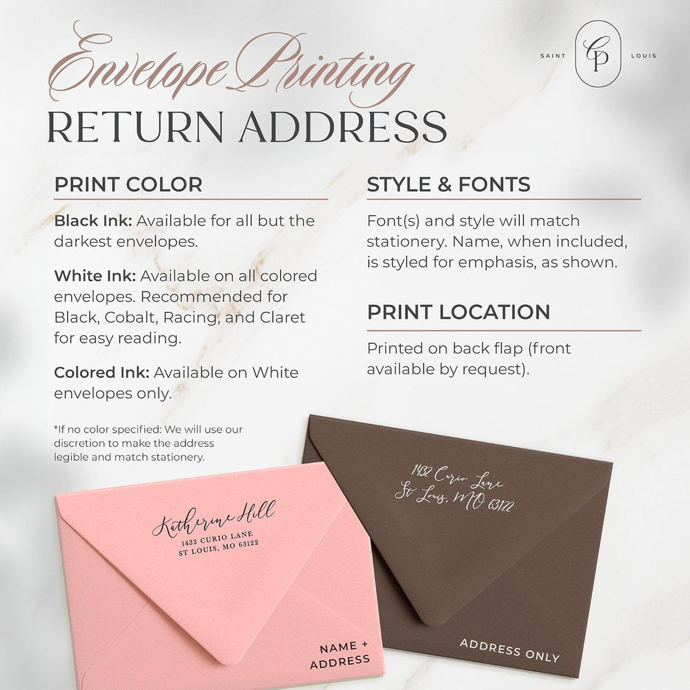 Curio Press Personalized Stationery for Women & Men - A2 Folded Note Cards with Monogram and Name, Fold Over Monogrammed Stationery Thank You Cards with Custom Notecards - Delicate Mono Fold