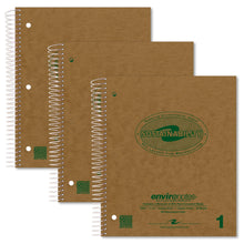 ROARING SPRING Environotes Recycled Spiral Notebook, College Ruled 1 Subject Notebook, 11" x 9", 80 Perforated Sheets, 20 lb Recycled Paper, Double Pocket, 3 Hole Punched, Made in USA
