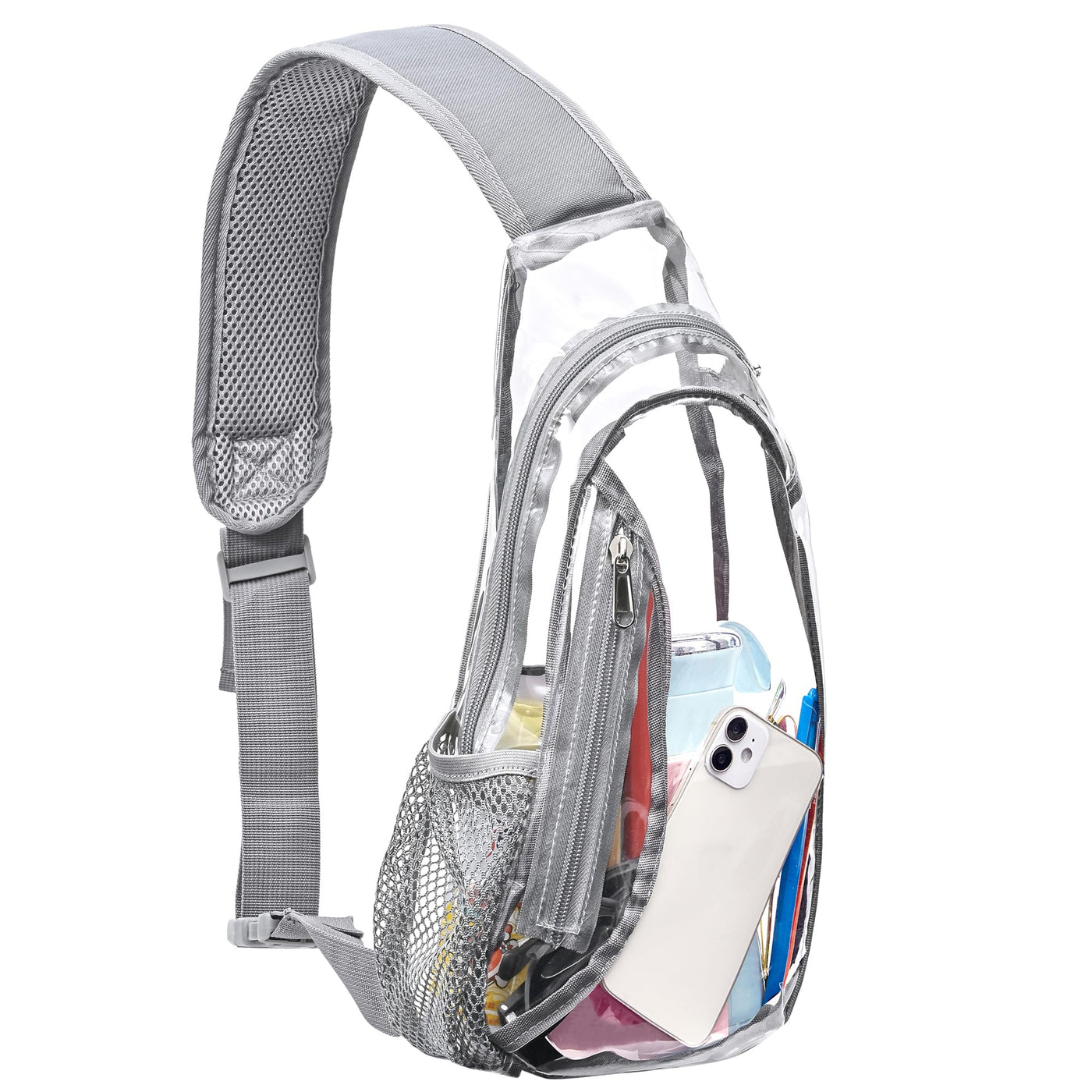 gdbis Clear Sling Bag, Stadium Approved PVC Crossbody Backpack, Clear Casual Chest Daypack for Hiking, Stadium or Concerts
