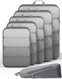Veken 11-Pack Compression Packing Cubes for Travel Essentials,Compressible Expandable Large Luggage Suitcase Organizer Bags for Clothing,Durable Space Saver Bags with Toiletry Bags(Dark Green)