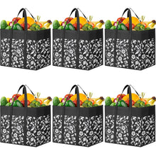 WOWBOX Reusable Grocery Bags Foldable Tote Bags Bulk with Reinforced Handles Shopping Bags for Groceries Heavy Duty Kitchen Reusable Grocery Bags with Waterproof Coating 4-Pack, Blue