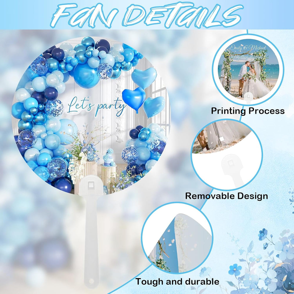 Custom Hand Fans Bulk 10–5000 PCS, Personalized Fans with Photo, Logo or Text, Promotional Hand Fans for Business, Trade Shows, Weddings, Events, Schools & Fundraisers
