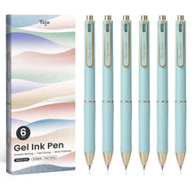 Taja Gel Pens, 6 Pcs Quick Dry Black Gel Ink Pens, 0.5mm Fine Point Smooth Writing Pens for Journaling and Note Taking, Cute Aesthetic Pens for Women & Men-Pastel