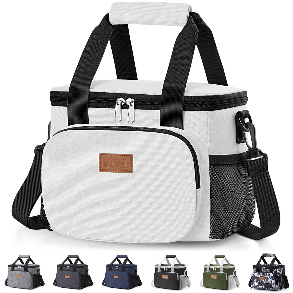 Lifewit Medium Lunch Bag, Insulated Lunch Box, Soft Cooler Cooling Tote for Adult Men Women, Black 12-Can (9L)