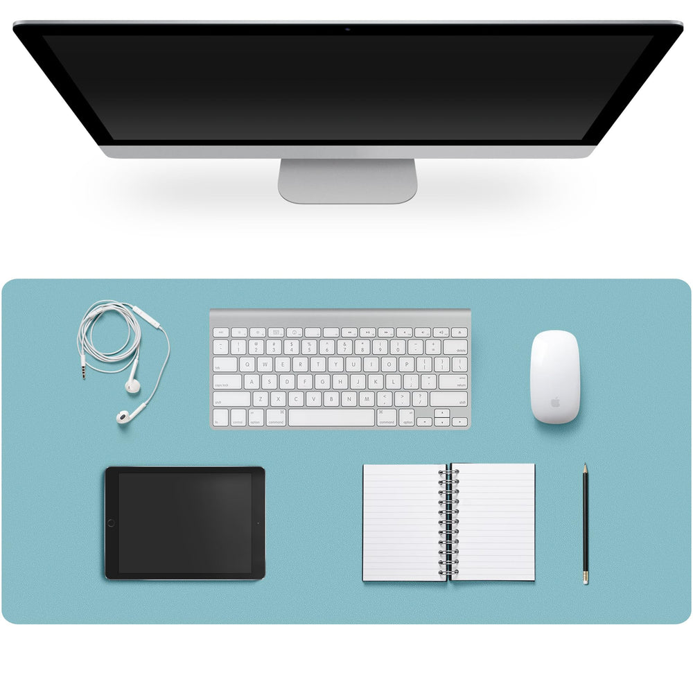 Leather Desk Pad Protector,Non-Slip Desk Pad,on-Slip PU Leather Large Mouse Pad,Easy Clean Desk Protecor Mat,Writing Pad for Office Work/Home/Decor(Black, 23.6" x 13.7")