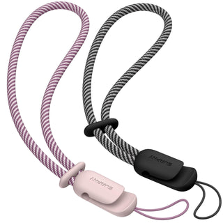 SURPHY 2 Pack Phone Lanyard for Cellphone Case, Phone Wrist Strap for Case, Cellphone Strap with 2-Color Braided, Charm Wrist Lanyard for Women and Men, Pink & Gray
