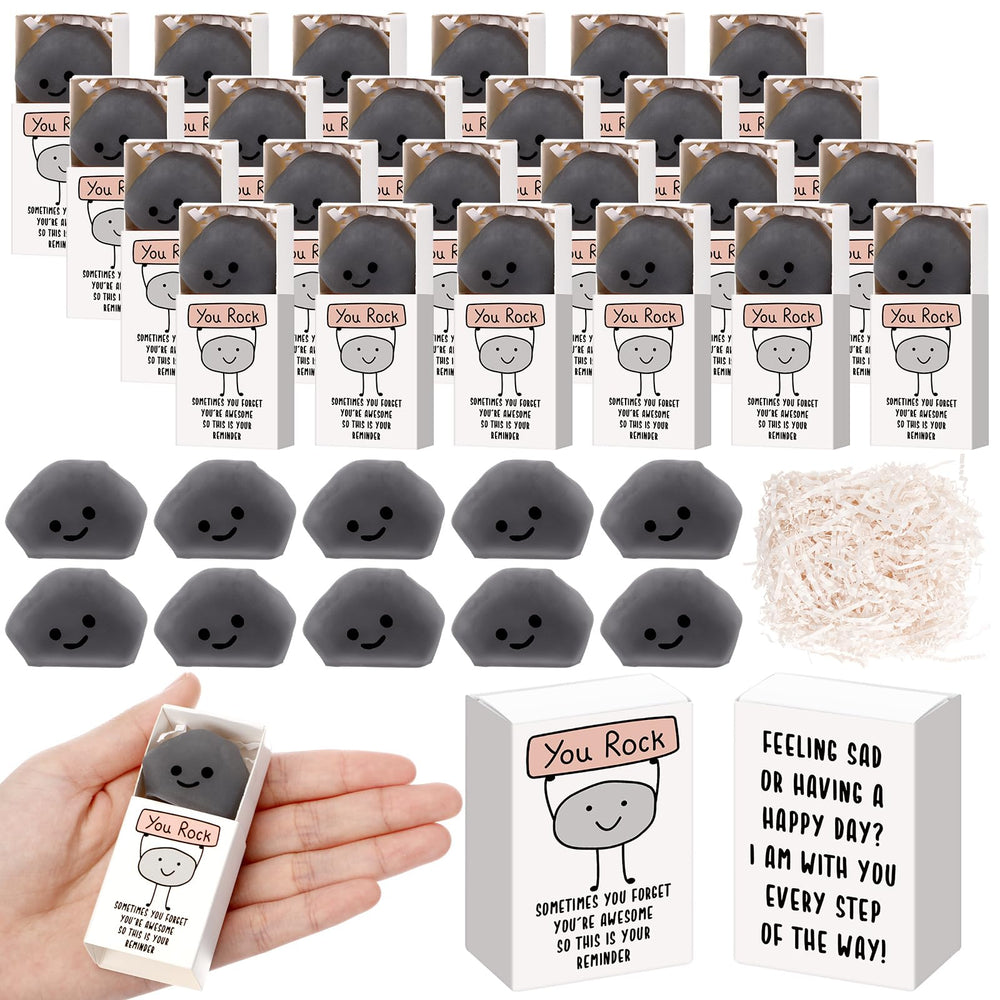 Wettarn 75 Sets Appreciation Gifts Cute Stress Balls with Support Boxes Bulk Party Favors for Employee Coworker Team Group Stuffers Office Prizes Positive Desk Decor