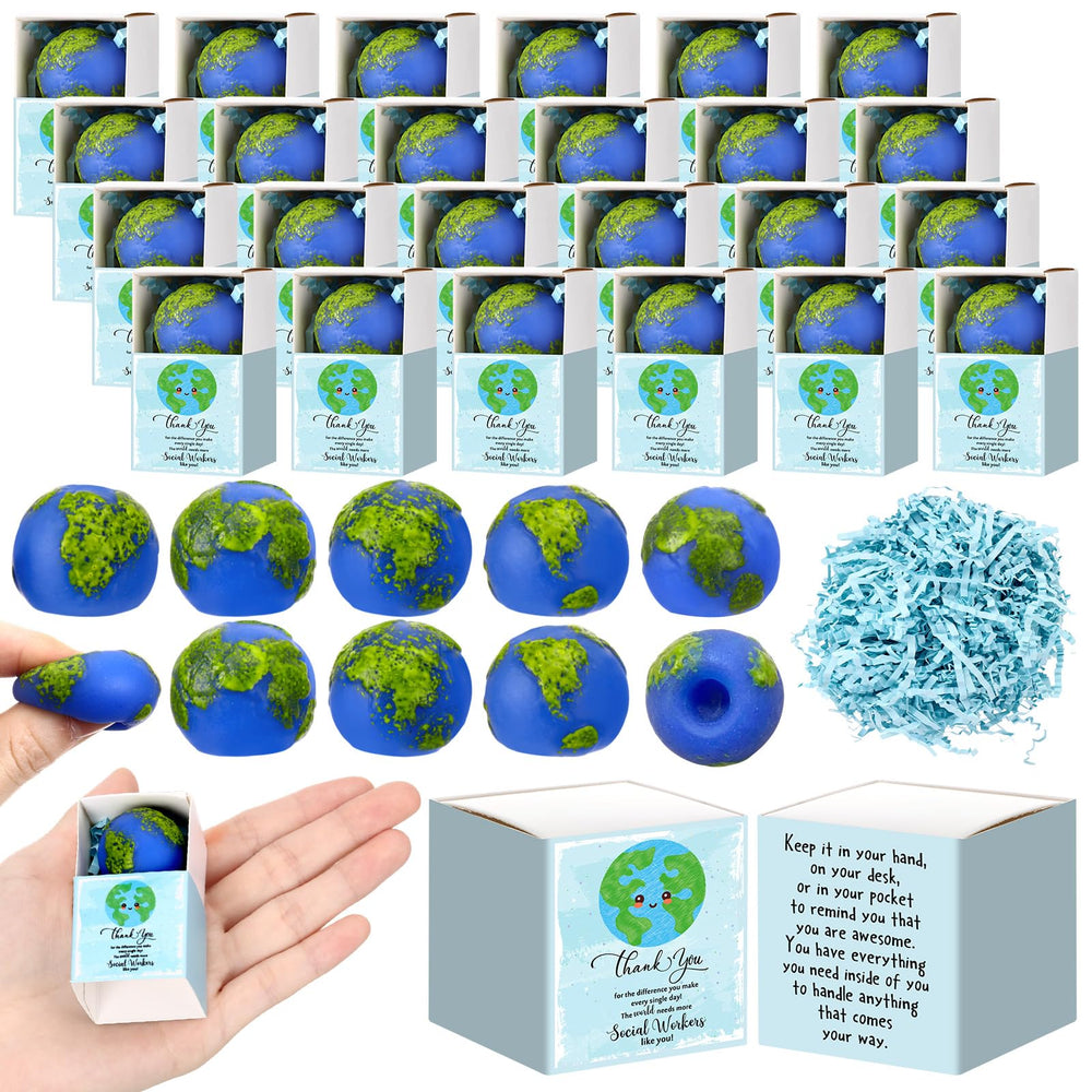 Wettarn 75 Sets Appreciation Gifts Cute Stress Balls with Support Boxes Bulk Party Favors for Employee Coworker Team Group Stuffers Office Prizes Positive Desk Decor