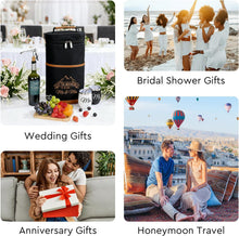 AW BRIDAL Mr and Mrs Gifts Bridal Shower Gifts His and Hers Gifts Wedding Gifts, Couple Engagement Gifts- Wine Gift Bag Wine Cooler Bag Insulated Wine Carrier Tote with Tumblers, Black C