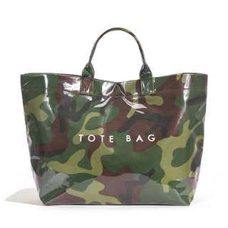 Lushandy PVC Tote Bag Women's Letters Print Hobo Handbag 14L Waterproof Plastic Tote Purse for Work, Beach, Shopping