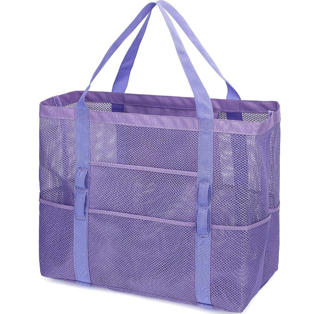 Fammart Mesh Beach Bag for Women, Large Beach Toy Pool Bag with Zipper Pocket, SandProof Cruise Essentials 2026 Family Travel