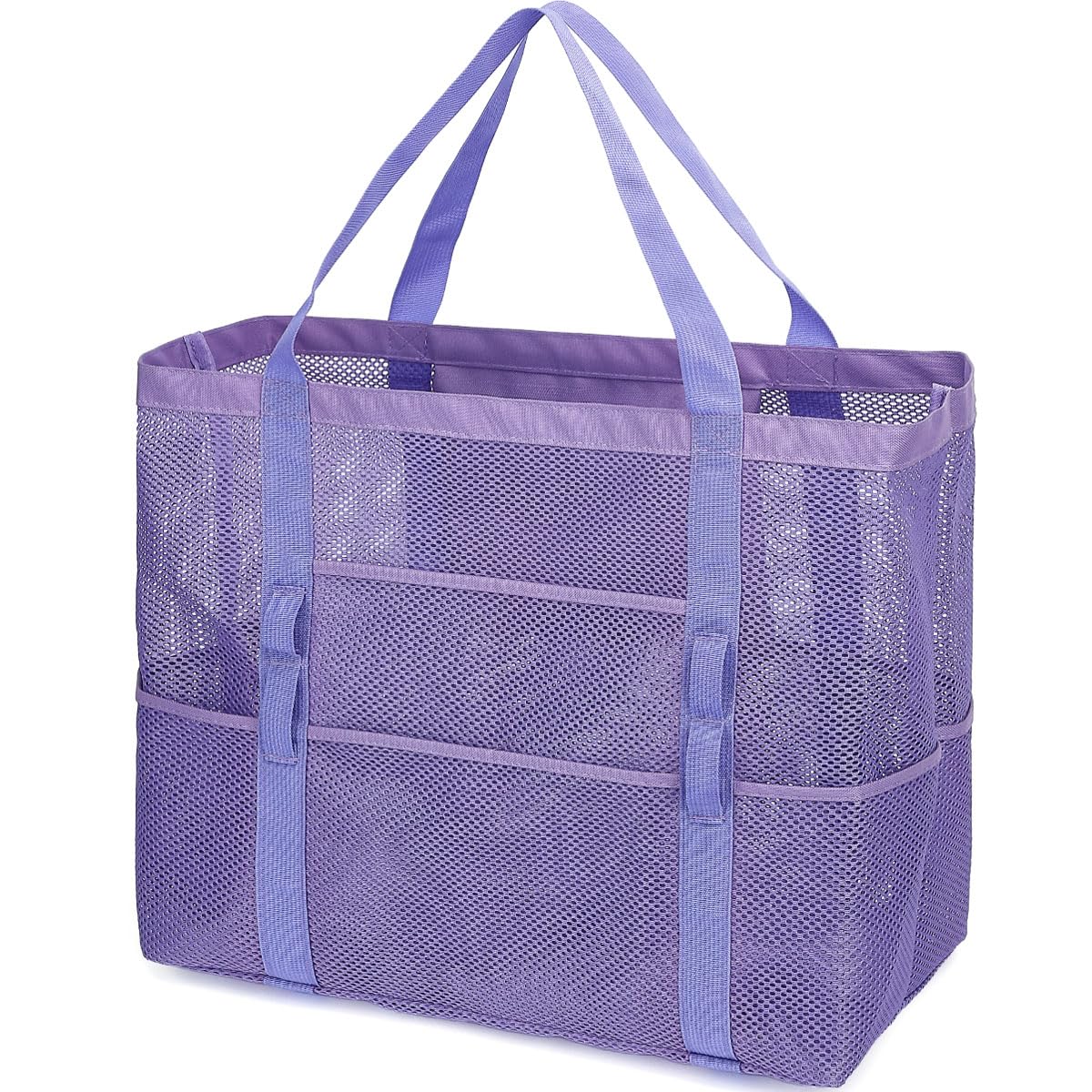 Fammart Mesh Beach Bag for Women, Large Beach Toy Pool Bag with Zipper Pocket, SandProof Cruise Essentials 2026 Family Travel