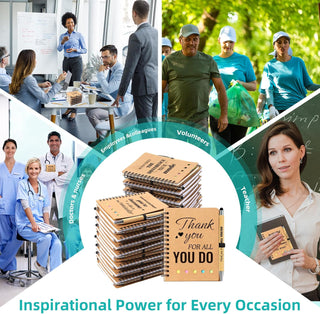 60 Pcs/30 Sets Employee Appreciation Gifts Bulk - Inspirational Spiral Notebooks with Motivational Pens, Thank You Gifts, Valentines Gift for Staff, Coworkers,Teacher, Team, Nurse, Office & School