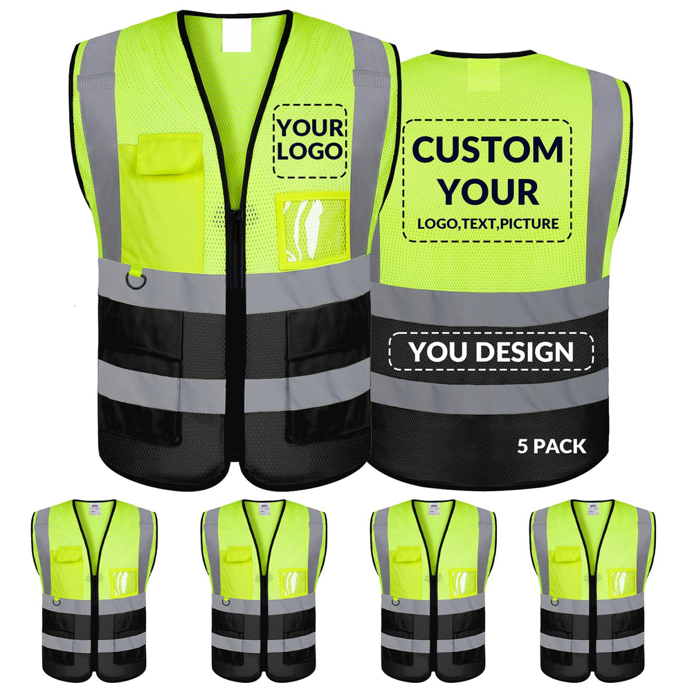 BeautyWill Custom Safety Vest Logo Class 2 High Visibility Reflevtive Vest Outdoor Protective Workwear