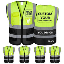 BeautyWill Custom Safety Vest Logo Class 2 High Visibility Reflevtive Vest Outdoor Protective Workwear