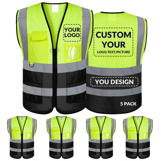 BeautyWill Custom Safety Vest Logo Class 2 High Visibility Reflevtive Vest Outdoor Protective Workwear