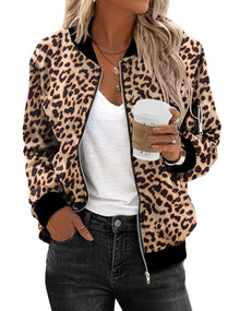 Zeagoo Women's Bomber Jacket Casual Coat Zip Up Spring Fall Clothes with Pockets S-XXL