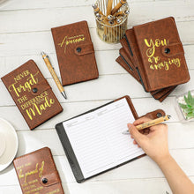 Dispowreath 10 Sets Thank You Leather Journal Bulk Fathers Day Coworkers Gift Inspirational Notebook with Bamboo Pen CNA Week Gift Appreciation Notepad for Employee Teacher Nurse Staff (Dark Brown)