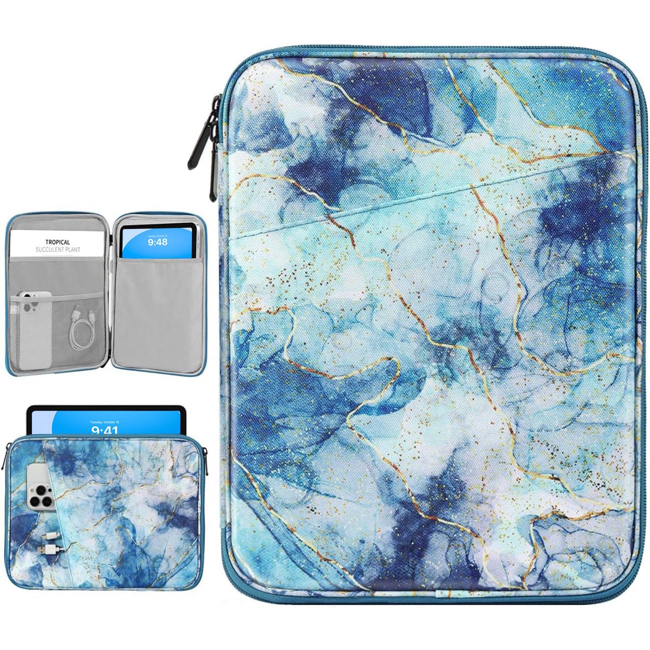 Dadanism 9-11" Tablet Sleeve Bag Carrying Case for iPad (A16) 11th Gen 11", iPad 10th Gen 10.9" Air 5/4, iPad Air M4/Pro 11", iPad 9/8/7th, Galaxy Tab A11+ Plus 11", Remarkable 2 10.3", Black