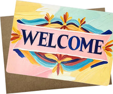 Artistic Welcome Card with Kraft Envelope, Premium White Cardstock, 5x7 Inch, Made in USA for welcome to the team card, housewarming, new baby, new home congratulations cards - 1225