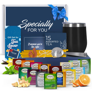 Modern Elegance Tea Tumbler Gift Set for Women, Teal